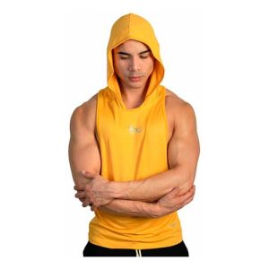 Sudadera de asas con capucha entrenamiento amarillo para hombre