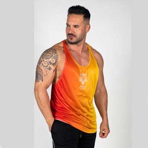 Camiseta de asas entrenamiento naranja para hombre